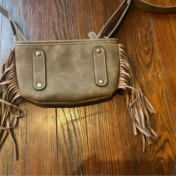 Nocona Jenni Brown and Multicolor Fringe Crossbody Bag - Picture 3 of 7